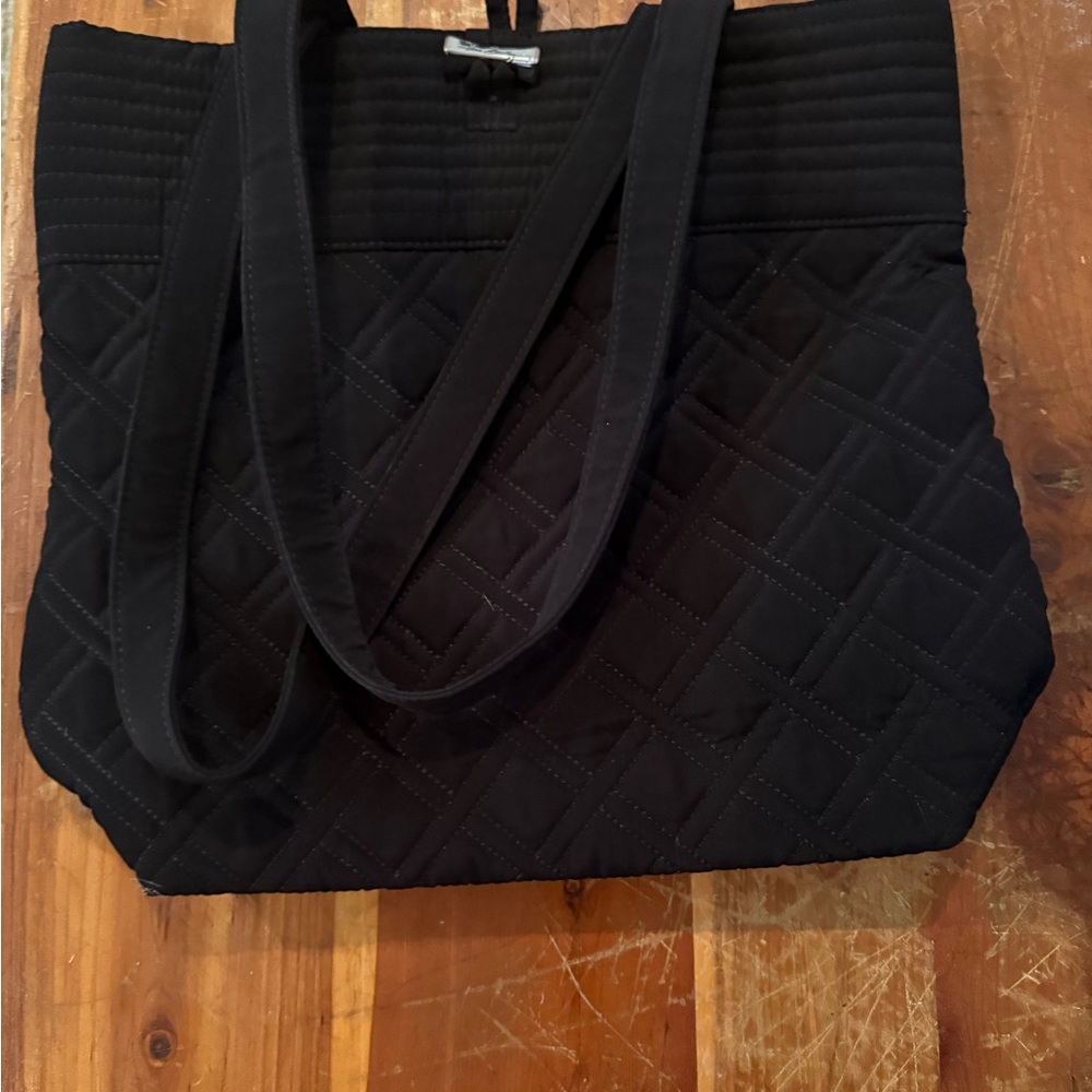 Black Quilted Tote Bag